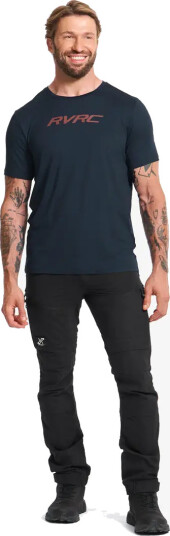 RevolutionRace Mission Logo T shirt Herre Deep Navy/Rusty Orange Størrelse:L Herre > Overdeler > T skjorter