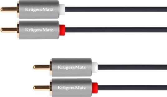 Kruger&Matz Rca Cinch X2 Til Rca Cinch X2 1M Grå Km1213