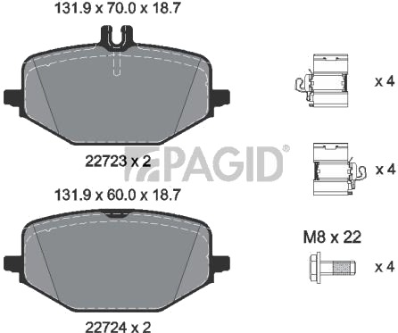 PAGID T2874N Bremseklosser