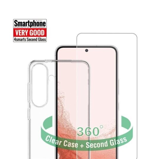 4smarts Samsung Galaxy S24 4smarts Second Glass X-Pro 360° Protection Set (Deksel + Skjermbeskytter)