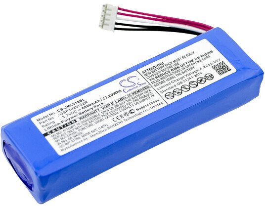 Batteri til JBL GSP1029102R, Charge 2+ osv. 6000 mAh, 3,7 V
