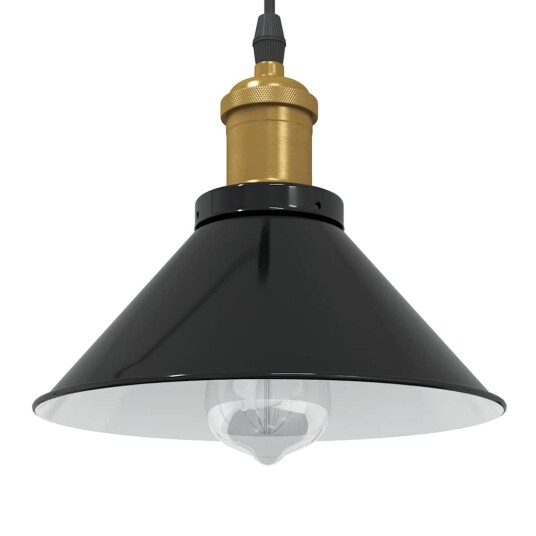 Høydejusterbar E27 Glans Svart Ø 22cm Metall Høydejusterbar E27 Glans Svart Ø 22cm Metall