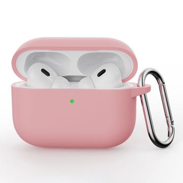 AirPods Pro 3 Silikondeksel med Karabinkroken Rosa
