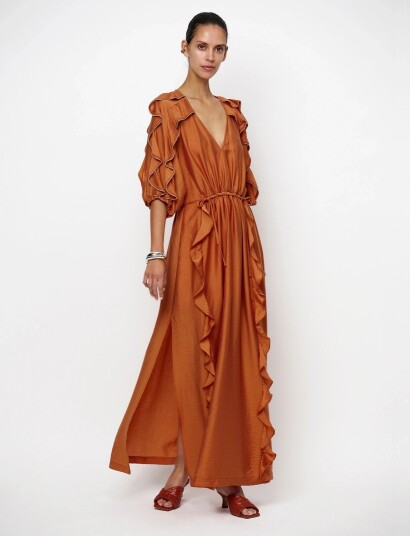 Dante6 Dante6 Anzur Embellished Maxi Dress   Orange   34