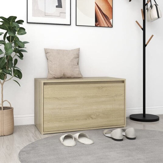vidaXL Gangbenk 80x40x45 cm sonoma eik sponplate vidaXL Gangbenk 80x40x45 cm sonoma eik sponplate