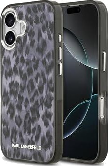 Karl Lagerfeld IML Leopard deksel MagSafe kompatibel iPhone 17 Grå