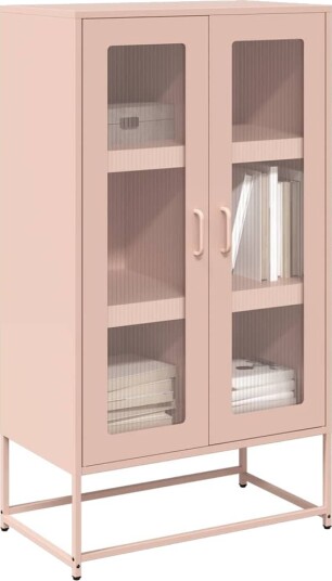 Highboard rosa 68x39x123 cm stål 8721158371911