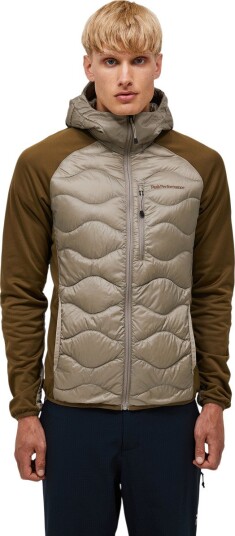 Peak Performance Men"s Helium Down Hybrid Hood Avid Beige/Meadow Moss L