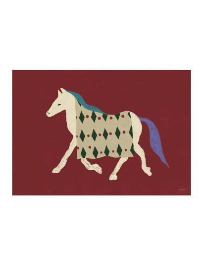 The Poster Club The Poster Club X Lucrecia Rey Caro Horse Bordo Burgundy 70X 100CM The Poster Club The Poster Club X Lucrecia Rey Caro Horse Bordo Burgundy 70X 100CM