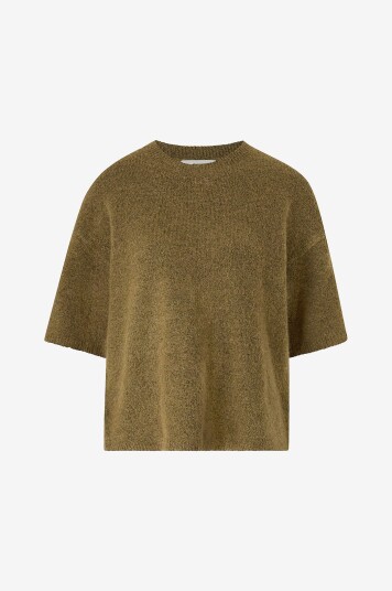 Gina Tricot Pullover Knitted Short Sleeve Grønn