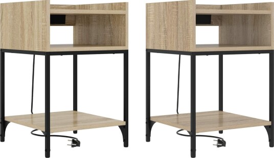  Sengeskaps 2 pcs Sonoma eik 40 x 40 x 61 cm Konstruert tre