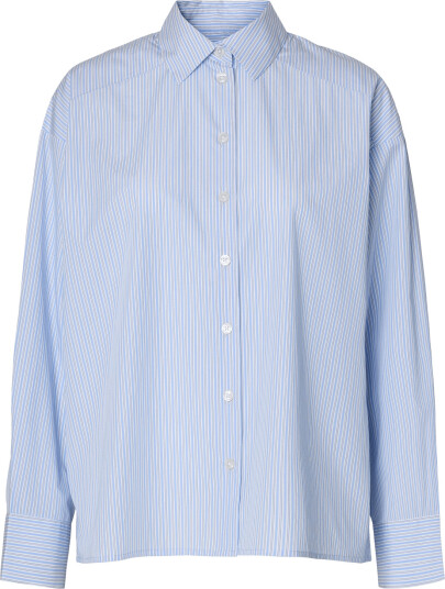 Selected Slwsandra Ls Oversized Shirt Noos Blue 34