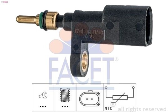 Sensor, motortemperatur FACET 7.3355 Sensor, motortemperatur FACET 7.3355