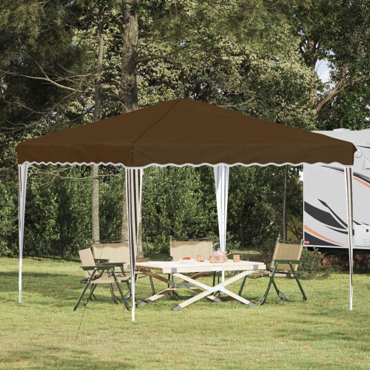 vidaXL Pop-up Festtelt 288 x 288 x 245 cm Gråbrun Oxford Stoff