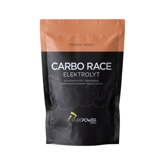 PurePower Carbo Race Elektrolyt energipulver fersken 1 kg