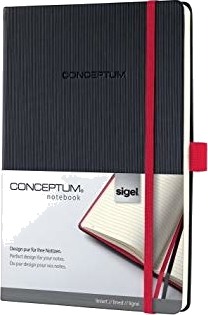 Sigel Conceptum Monokromatisk Sort Rød A4 194 Ark 80 G/M² Innbundet Hardcover