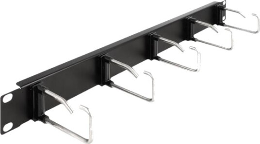 Delock Rack Cable Management Routing Panel With 5 Metal Hooks Svart 1U 19" 66918