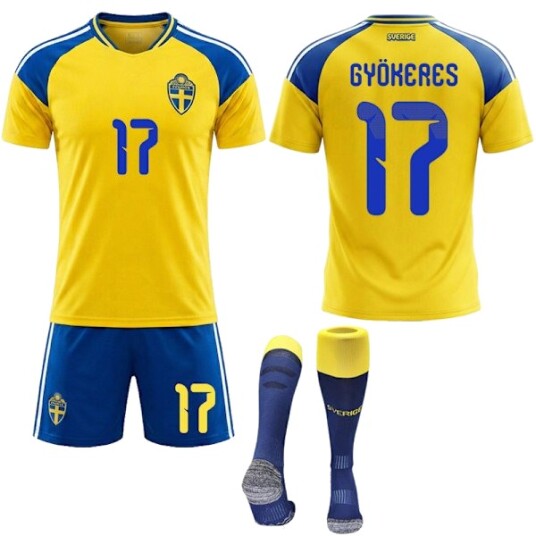 2026 World Cup Sverige Hjemme Barn Voksen Fotballtrøye Nr.17 Gyökeres