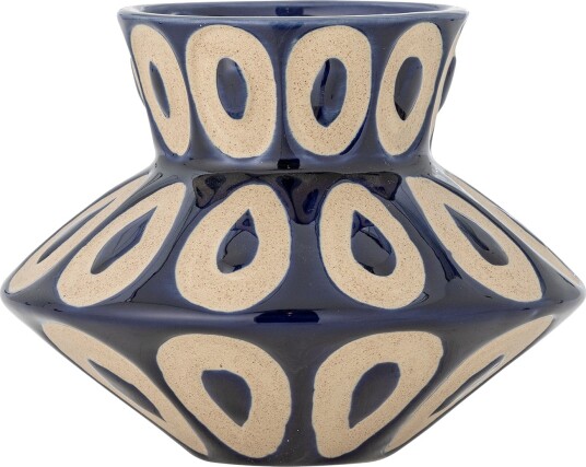 Bloomingville Bashir Vase   Navy   H12CM