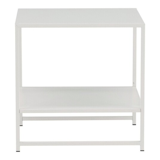 Venture Home Staal hjørnebord med hylle 51x51 cm hvit. 1575061-01-0 1593485-01-0