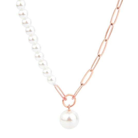 Choker barokk perleanheng halskjeder Rose gold Choker barokk perleanheng halskjeder Rose gold