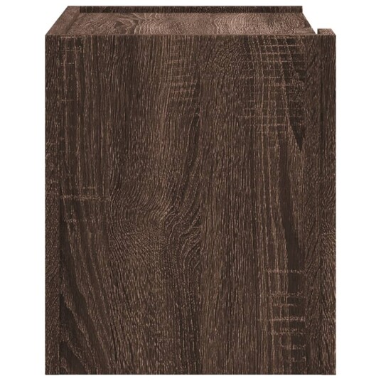 Veggmontert nattbord brun eik 45x30x35 cm 848323