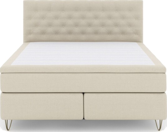 Select No 6 Kontinentalseng 180x200 Fast/Medium Watergel Beige/V formede Metallben