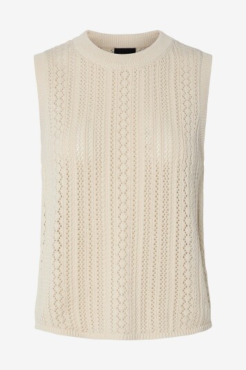 pieces - Topp pcNuka SL O-neck Knit - Beige