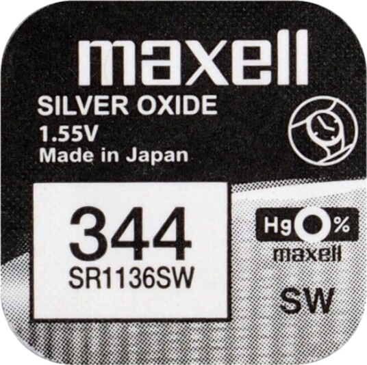 Maxell 344 / V344 / V343 / D344 / SR1136SW / SR42 Maxell 344 / V344 / V343 / D344 / SR1136SW / SR42
