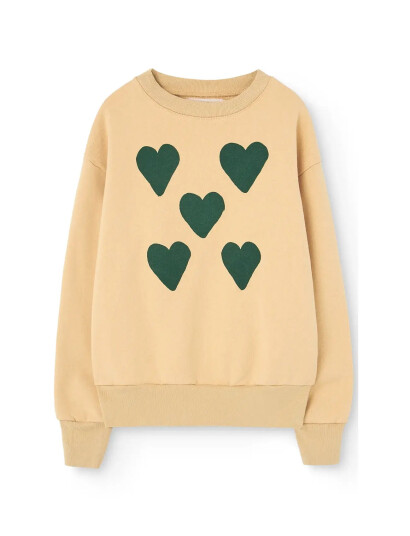 THE ANIMALS OBSERVATORY Hearts Soft Brown Bear Sweatshirt Gul 6 Y