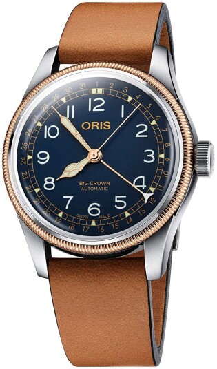 Oris Herreklokke 01 754 7741 4365 07 5 20 71 Aviation Blå/Lær Ø40