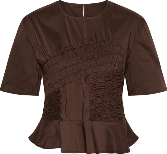 Culture Cuajda Antoinett Ss Blouse Brown L