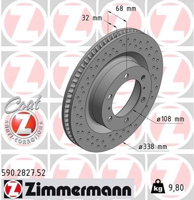 Bremseskive ZIMMERMANN 590.2827.52
