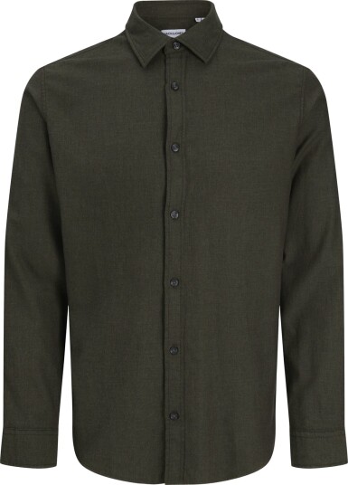 Jack and Jones Field Melange Shirt Long Sleeve Grønn S