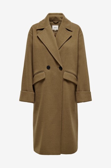 JDY   Kåpe jdyFreja Long Coat Otw Hab   Brun