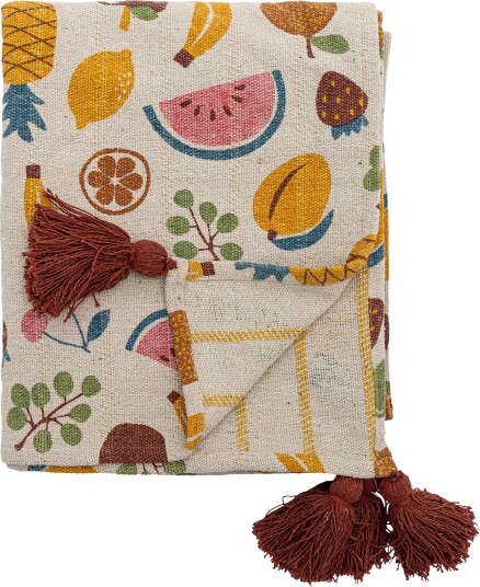 Bloomingville Fruitta bomullspledd 160x130 cm Gul Bloomingville Fruitta bomullspledd 160x130 cm Gul