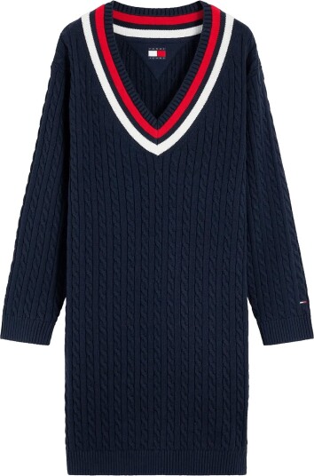 Tommy Jeans Tjw Cable Rwb Sweater Dress Ext DARK BLUE XL