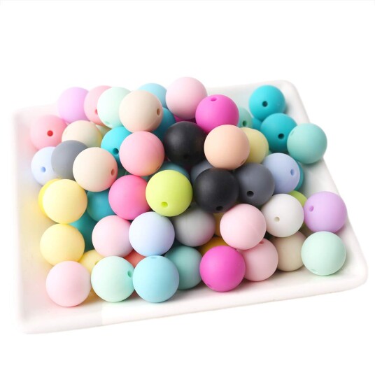 Babysjarm 2pk Runde Silikonperler  15mm