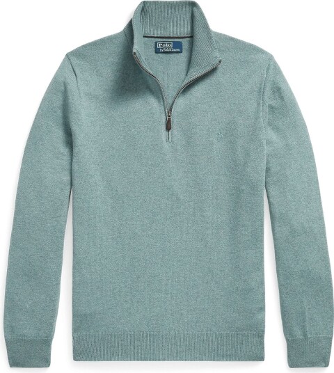Polo Ralph Lauren Wool Quarter Zip Sweater   TURQUOISE JAY HEA   S