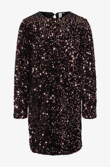 Vero Moda Girl Plajettkjole vmBella Sequin LS Short Dress Jrs G Svart