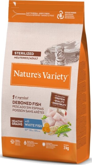 Nature’S Variety Tørrfôr Nature'S Variety Healthy Grains Sterilized Sparepakke Hvitfisk 2 X 3 kg