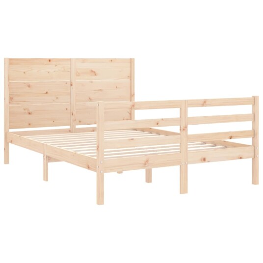 vidaXL Sengeramme med hodegavl 4FT6 double heltre 8720845997816