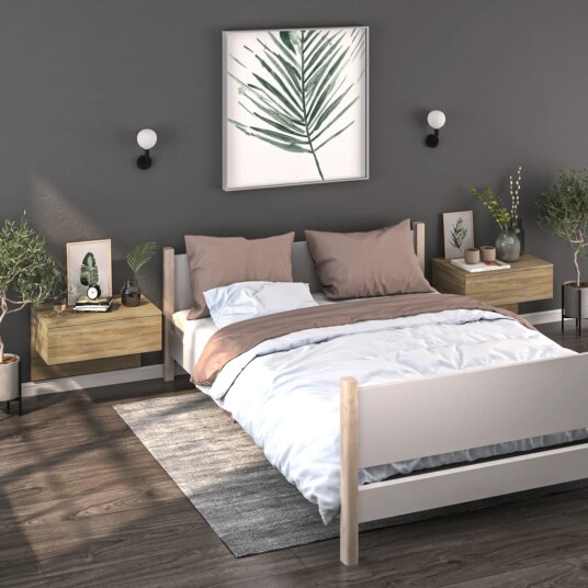 vidaXL Veggmonterte nattbord 2 stk sonoma oak vidaXL Veggmonterte nattbord 2 stk sonoma oak