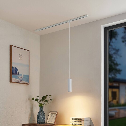 Lindby pendellampe Linaro, 20 cm, hvit, 1-faset, Ø 6 cm Lindby pendellampe Linaro, 20 cm, hvit, 1-faset, Ø 6 cm