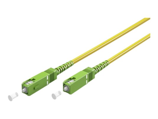 Goobay - Koblingskabel - Sc/Apc-Enkeltmodus (Hann) Til Sc/Apc-Enkeltmodus (Hann) - 0.5 M - 3 Mm - Fiberoptisk - Simpleks - 9 / 125 Micron - G.657.A2/Os2 - Halogenfri - Gul
