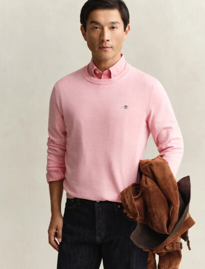 GANT Classic Cotton C Neck Pink XL GANT Classic Cotton C Neck Pink XL