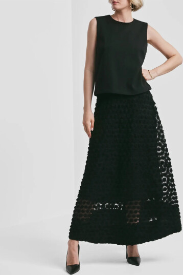 by Ti Mo Decorated Maxi Skirt - Black - XS