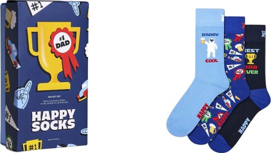 Happy Socks 3 Pack Dad Socks Gift Set Blue 36 40
