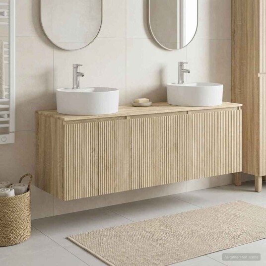 vidaXL Baderomsskapsett 3 stk. Sonoma eik 49,5 x 44,5 x 65 cm