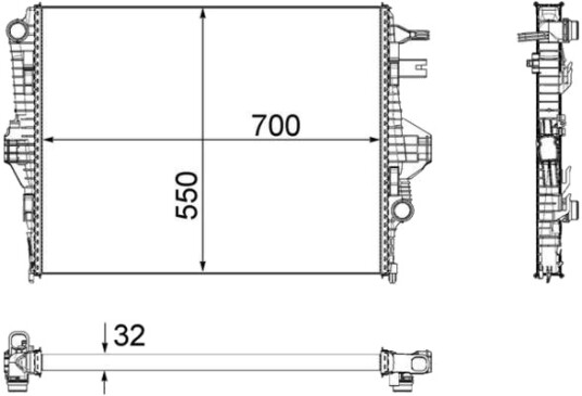 Radiator, motorkjøling MAHLE CR 1183 000P